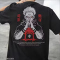 MENS OVERSIZE TSHIRT | RYOMEN SUKUNA | JUJUTSU KAISEN | LOOSE & BAGGY FIT | HALF SLEEVE ANIME ROUND NECK TSHIRT,size-(S) .