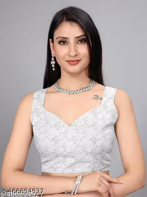 SUPERNET BEADS AND STONE SAREE WITH JACKARD BLOUSE