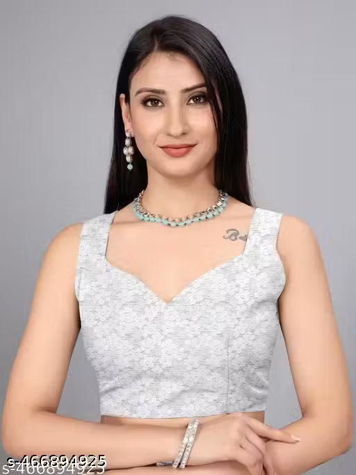 SUPERNET BEADS AND STONE SAREE WITH JACKARD BLOUSE